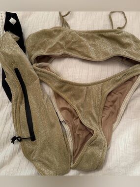 TRIANGL Gold Bikini Set